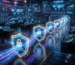 Secured fiber optic data cable network illustrating ISP-level enterprise cybersecurity and data protection mechanisms.